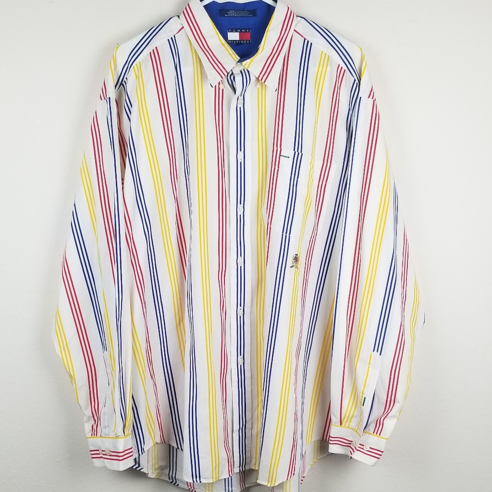 Vintage 90s Mens Tommy Hilfiger Multicolor XL